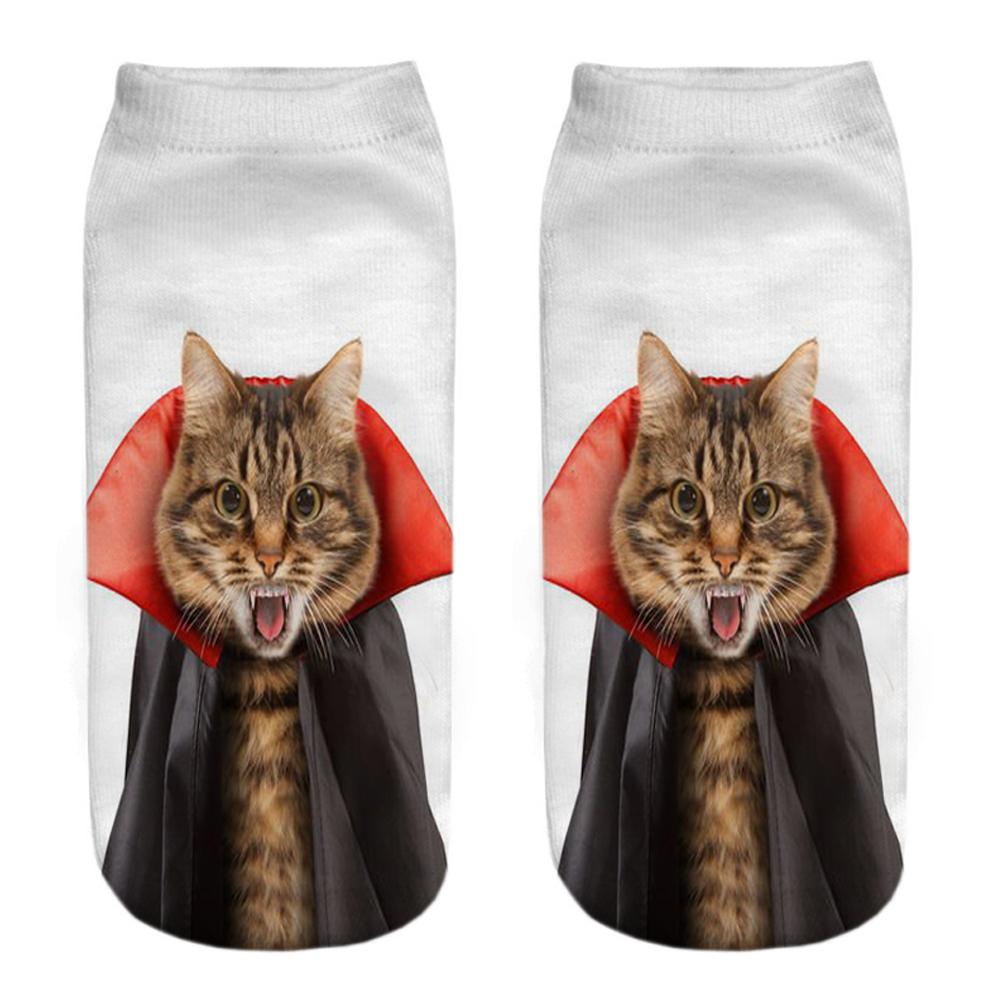 New  3D Print Funny Cute Cartoon Kitten Unisex Short Socks Creative Colorful Multiple Cat Happy Low Ankle Socks For Women