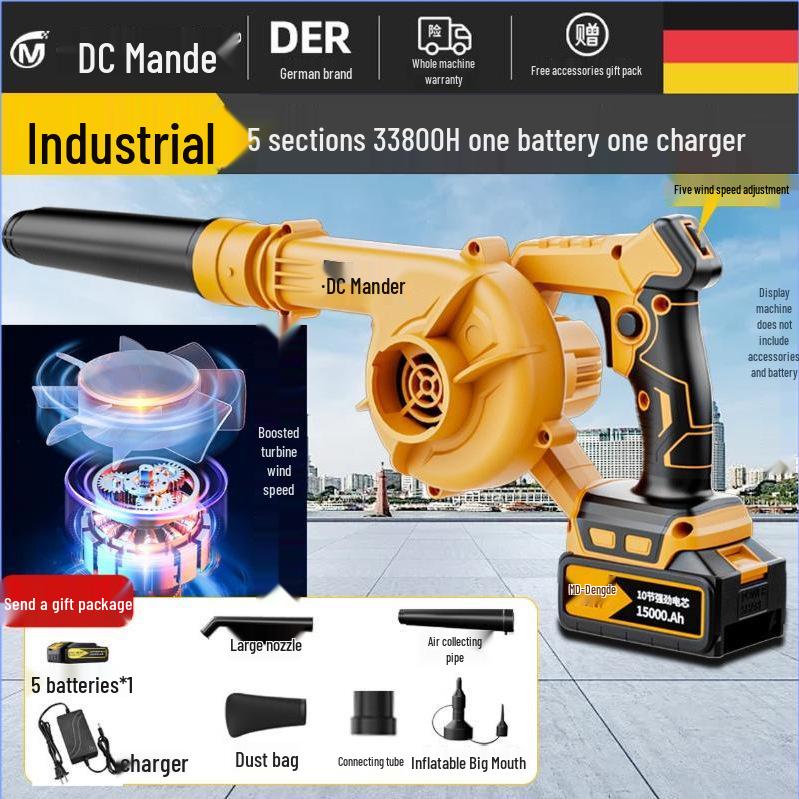 High-Power Rechargeable Lithium-Ion Blower and Vacuum Cleaner with Free Shipping