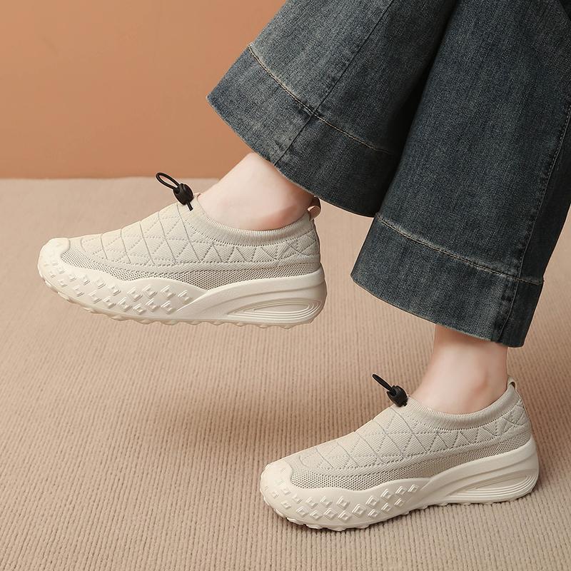 Fashion CRLAYDK Loafers for Women Breathable Slip On Mesh Flats Casual Walking Ladies Mom Comfortable Tennis Shoes Travel Sneakers