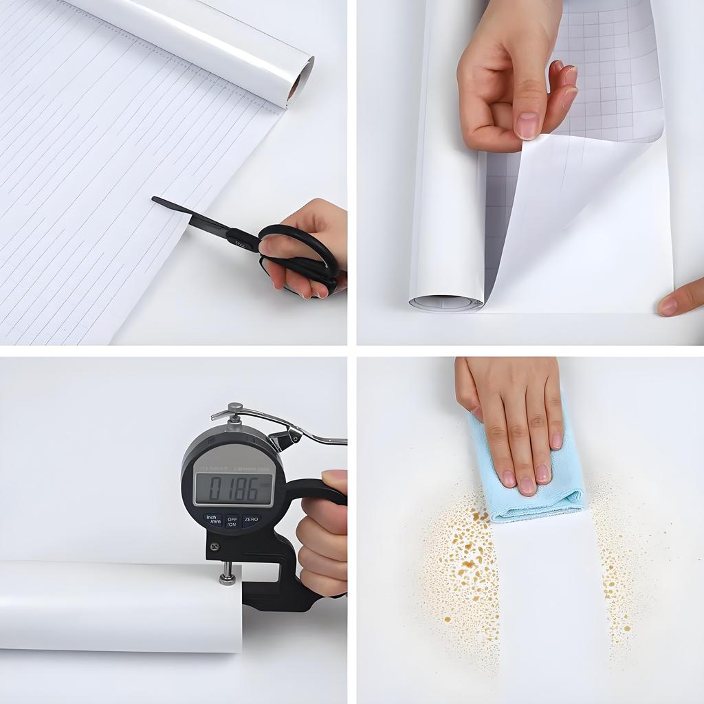 Glossy White Stickers Vinyl Self Adhesive Waterproof Oil Proof Sticker Kitchen Counter Panels Furniture Renovation Wallpaper