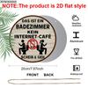 2D Flat 1pc, German Vintage Bathroom Metal Wall Art Sign, Bathroom Sign, Round Aluminum Sign, Hanging Plaque & Wall Art, Suitable for Home, Bar, Man