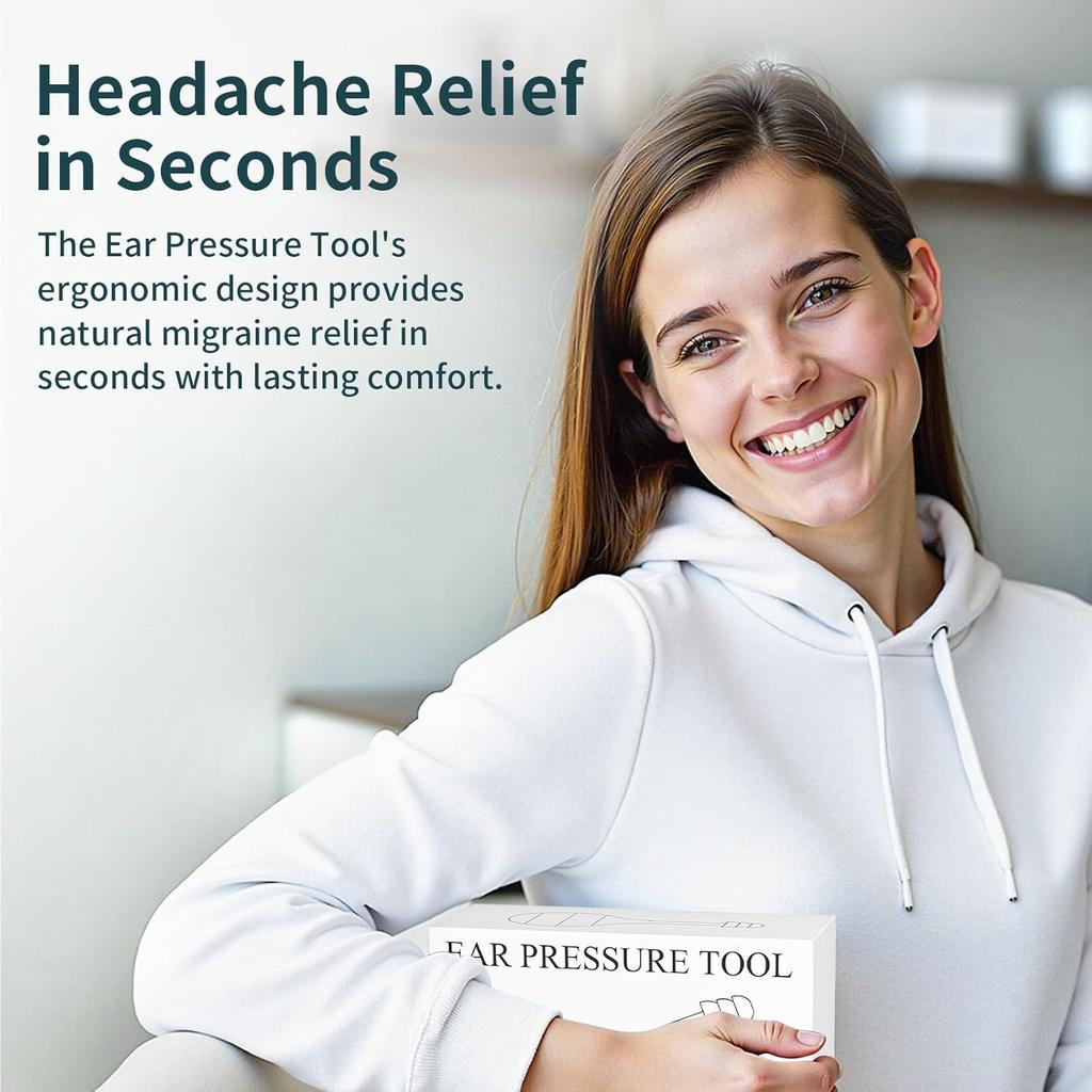 Ear Pressure Relief Device for Alleviating Migraine, Tension, and Tinnitus - Ringing Ears Solution, Headache Relief Cap, Airplane-Friendly, Includes