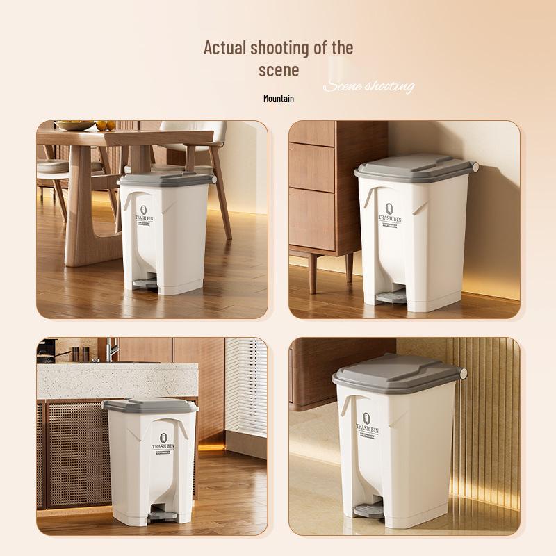Large 30L Outdoor Kitchen Trash Can with Pedal and Lid