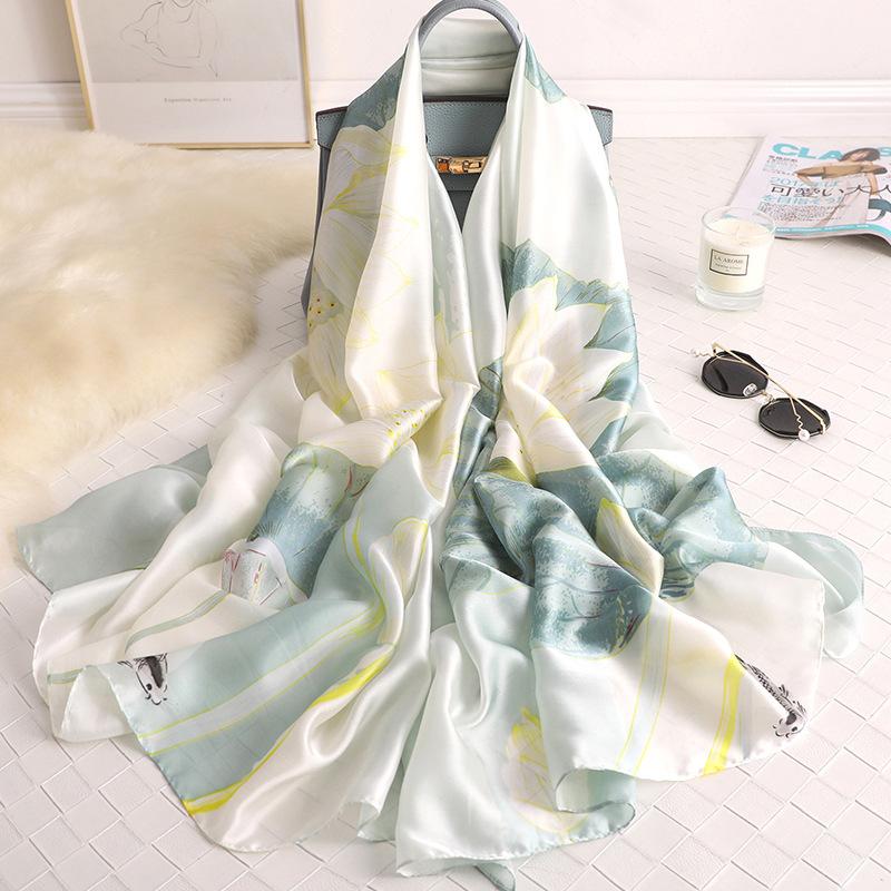 180*90cm Fashion Luxury Brand Scarf Women Shawl  Wrap Spring Muffler Hijab Bufanda Foulard Female Bandana Beach Stoles  Silk