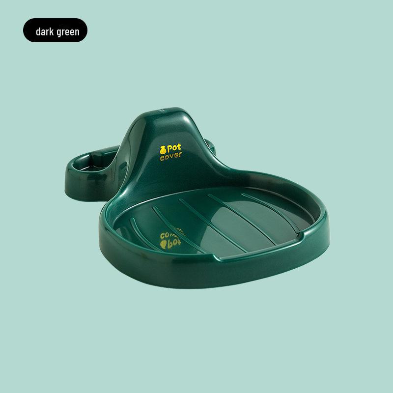 Non-Slip Transparent Pot Lid & Spoon Holder - Heat-Resistant Kitchen Storage Rack