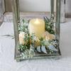Artificial Rose Candle Ring Pillar Candles Greenery Flower Wreath Seasonal Candle Ring For Wedding Centerpiece Holiday Decor