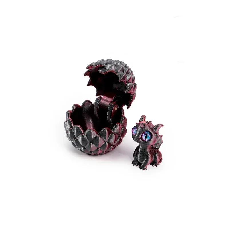 Magic Hatching Dragon Eggs Set - 3D Printed Figurine Cracked Eggs with Baby Dragons Inside, Fantasy Collection & Party Gift
