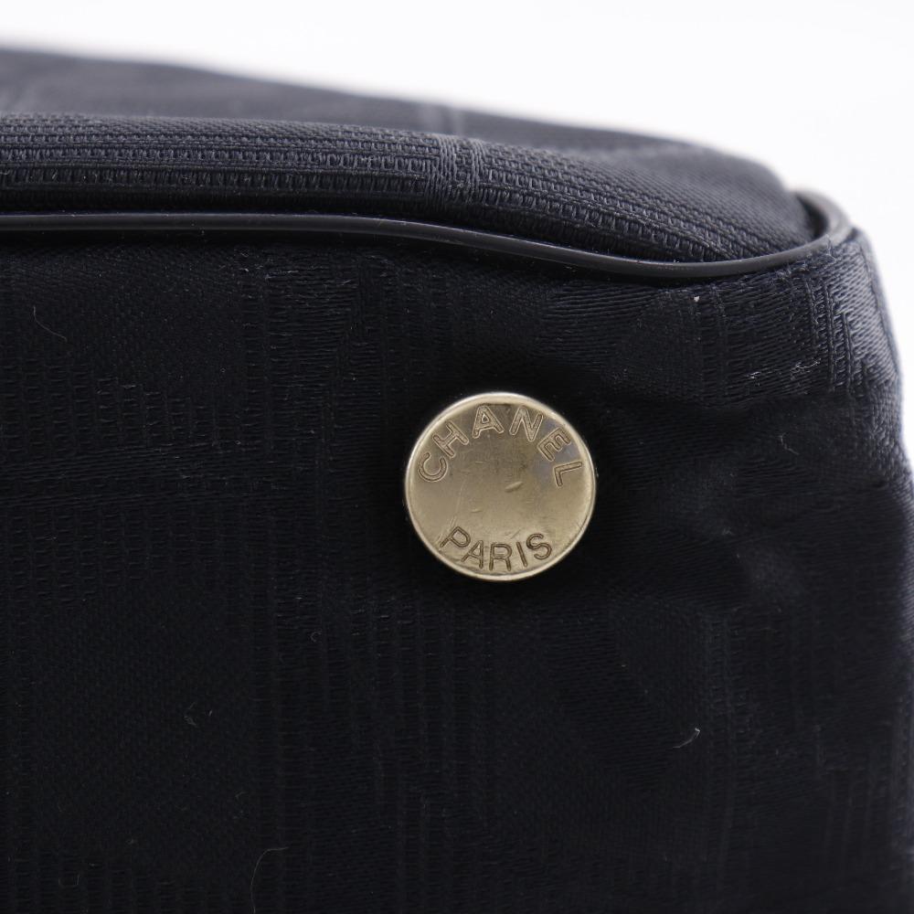 CHANEL Tote MM Tote Bag A15991 New travel line black Nylon canvas Women Used