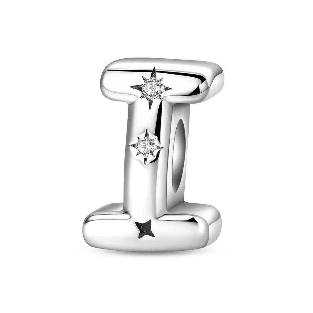 Copper Original 26 Alphabet A-Z Letters Charms Star Zircon Beads Fit Diy Bracelet Fashion Birthday Jewelry For Women Gifts