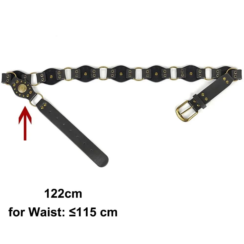 Grommet PU Leather Waist Belt Vintage Rivet Gothic Steampunk Waist Cinch Belt Wide y2k Waistband Female Jeans