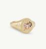 European and American Valentine's Day Lion Mermaid Heart Ring - Stainless Steel with Colorful Vacuum Electroplating