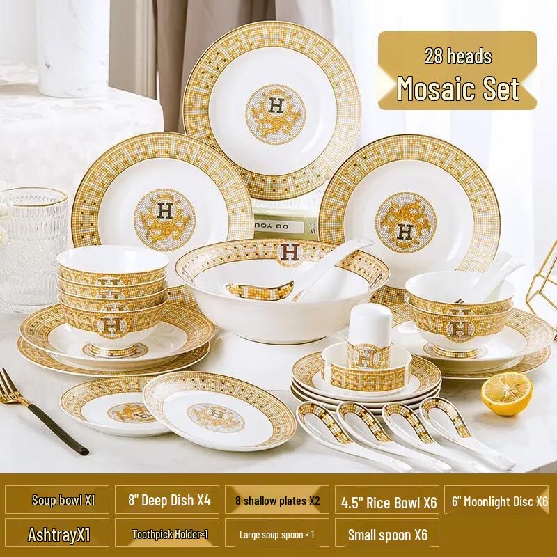 

28-Piece European Bone China Dinnerware Set