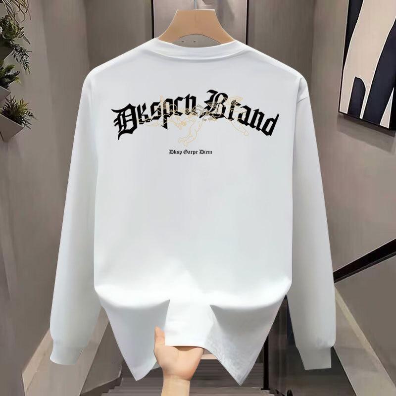 American Cotton T-Shirt Men'S Bottoming Shirt Long-Sleeved Fashion Trend Top Autumn And Winter Men'S And Women'S Crew Neck Sweater