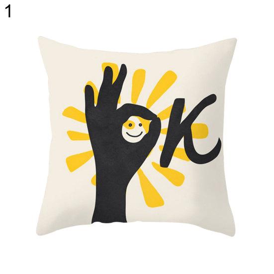 Leaf Pattern Printing Square Pillow Case Home Bed Sofa Supplies Cushion Cover