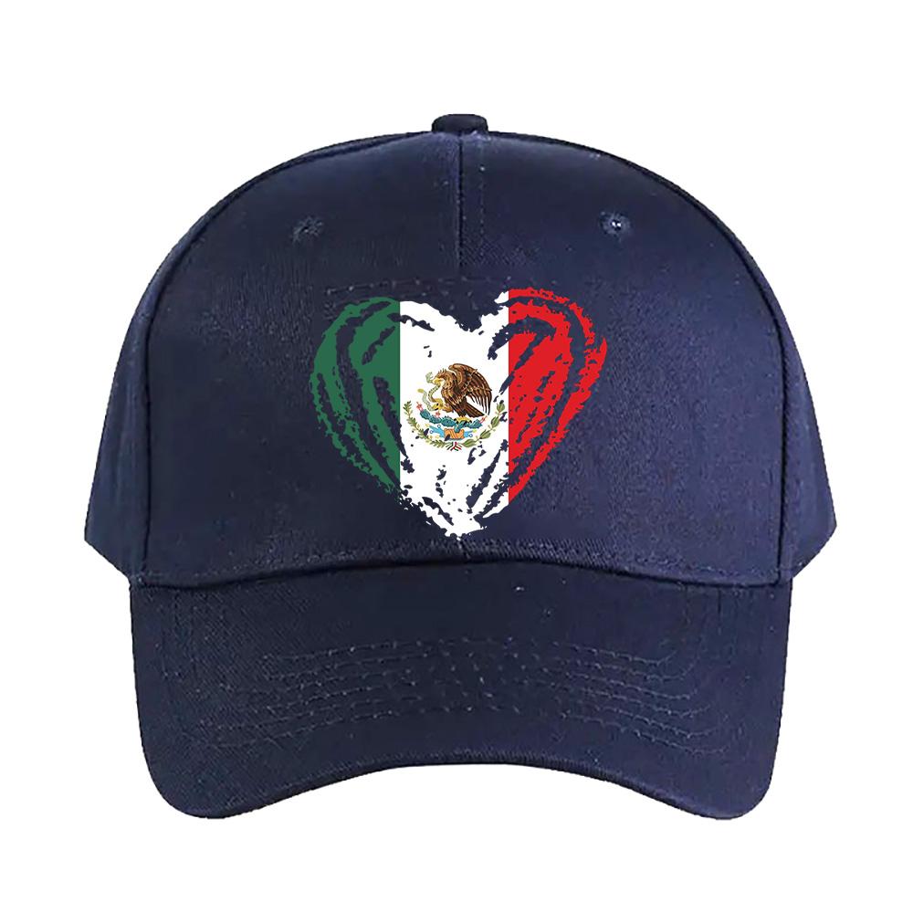 Mexico Mexican Flag Heart Love Cinco De Mayo Cap Summer Woman Man Adult Hat Casual Adjustable Funny Dad Printed Baseball Caps