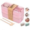 Cutie de prânz cu 3 straturi Linguriță Furculiță Veselă Set cutie Bento pentru depozitarea alimentelor Cuptor cu microunde