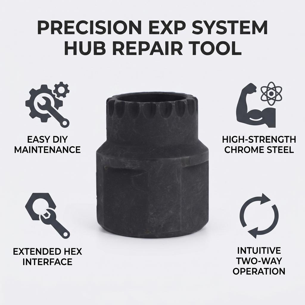 Bike Ring Nut Tool Fit for EXP System Gear Ring Removal 18T High Strength Chrome Steel Bike Rear Wheel Hub Repairing