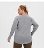 Women's Plus Size Mesh Patchwork Moisture-Wicking Long Sleeve Yoga Top