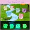 Charming Glow-in-the-dark Chubby Hexagonal Dragon Figurines For Garden Decor
