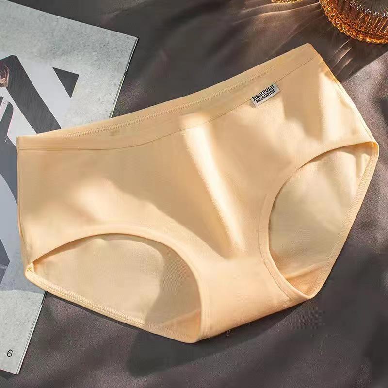 Women's Pure Cotton Low Waist Briefs - Solid Color A001 for Female Students