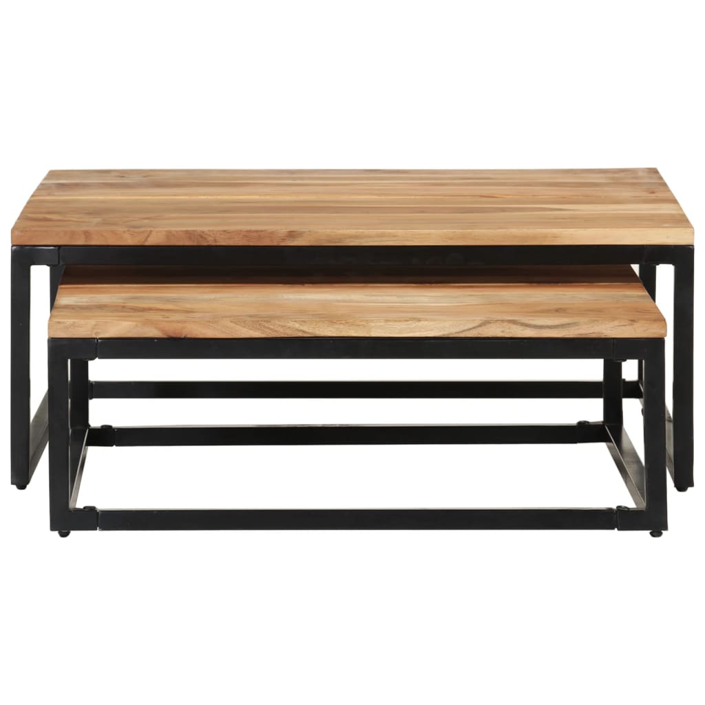 Nesting Tables 2 Pcs. Solid Acacia Wood