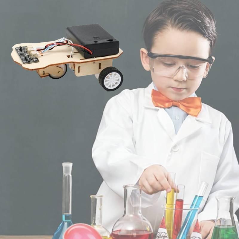 Educational Diy Wooden Science Experiment Tracing Car Model For Elementary School Students Handmade Technology