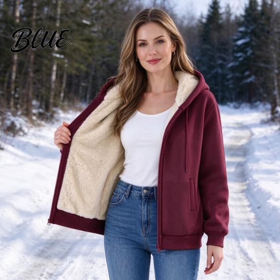 Thermal Winter Coat Jacket Hoodie Coat Fleece Zipper Sweatshirt Unisex Full Lined Autumn Hood Long