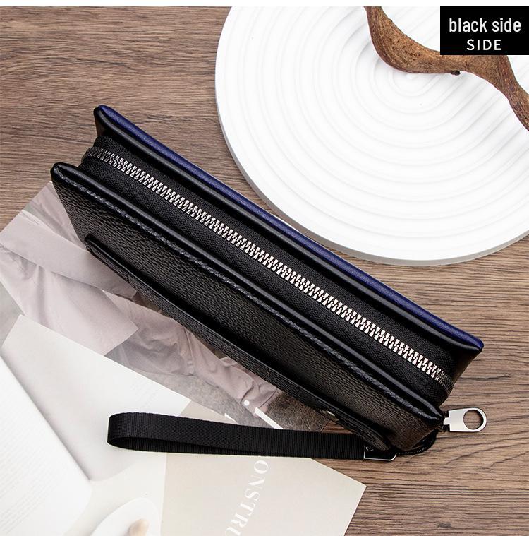 Men's Cross-Border Patchwork Creative Wristlet: Minimalist Business Clutch with Large Capacity for Mobile Devices.
