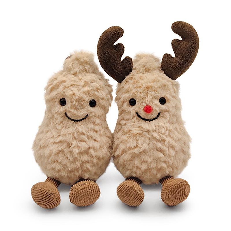 Niedliche kleine Erdnuss Plüschpuppe Wohnzimmer Dekoration Taschenanhänger Kawaii Weicher Plüsch Interaktives Spielzeug Geschenk