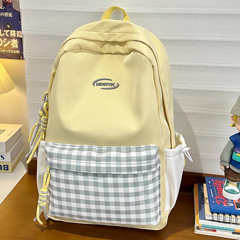 Children's school bag Elementary school girl Junior high school student plaid backpack Fashion backpack