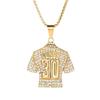 World Cup No. 30 Jersey Titanium Steel Gold-Plated Pendant Necklace, Suitable For Men.