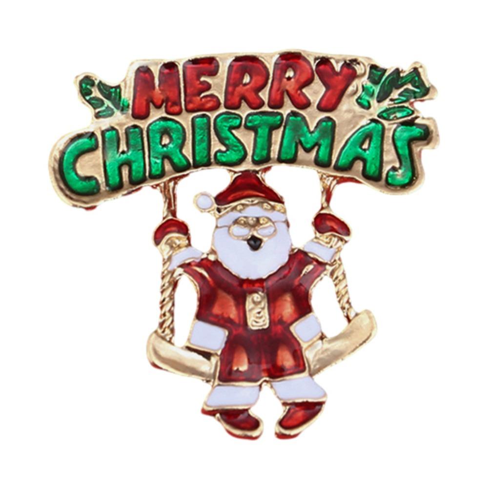 Korean Style Christmas Brooch Badge Christmas Tree Brooch Daily Enamel Rhinestone Brooches  Daily