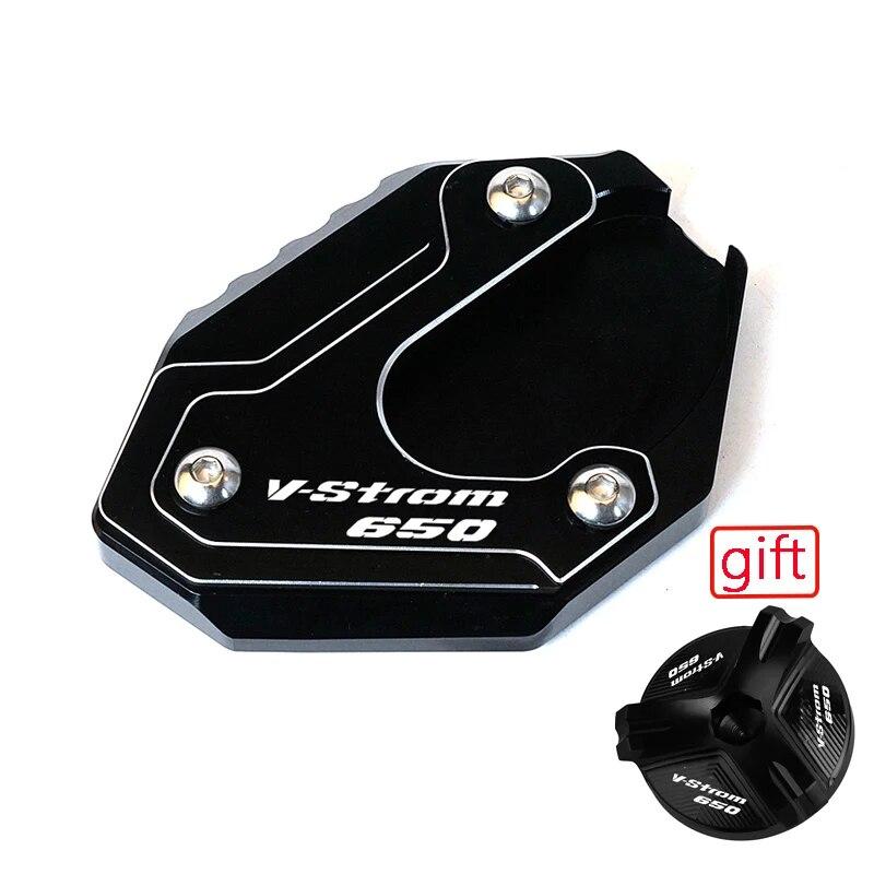 Motorcycle Kickstand Foot Side Stand Extension Pad Support Plate  Oil Filler Cap For SUZUKI V-STROM 650XT VSTROM 650 DL650