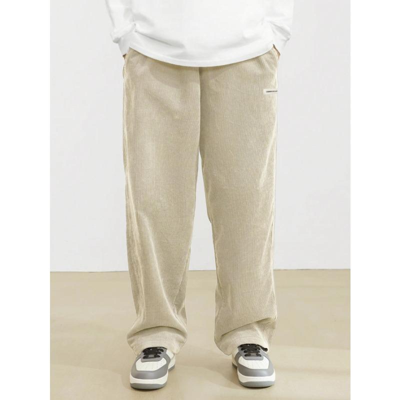 Men's new corduroy casual pants spring and summer retro loose straight trousers