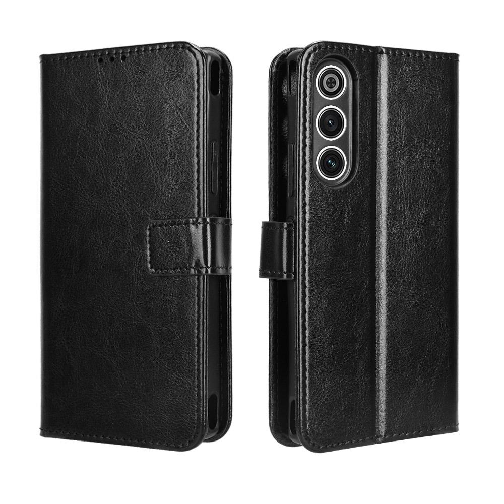 For ZTE nubia RedMagic 10 Air 5G PU Leather Case with Strap Crazy Horse Texture Phone Wallet Cover