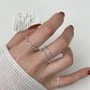 Elegant Korean Style Minimalist Geometric Ring For Women With Adjustable Copper Band