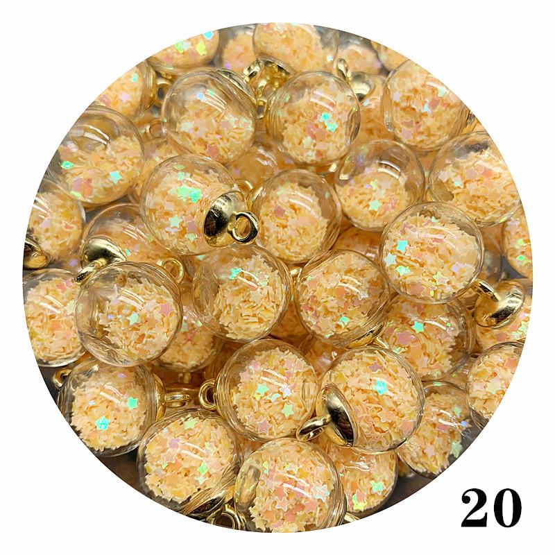 Star Sequin Glass Ball Pendant for Nail Art, Necklaces, Hair Accessories & Keychains