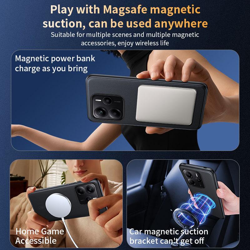 Business Hard Magnetic Case for Redmi K80 K70 Pro Turbo4 Pro Rugged Armor Shockproof for Magsafe Wireless Charging Back Cover