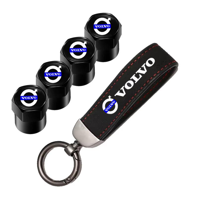 Car Logo Tire Valve Stems Cap Keychain Style Wheel Air Valve Cover For Volvo Xc60 Xc90 V40 V60 S60 V50 V90 S80 C40 XC40 V70 XC70