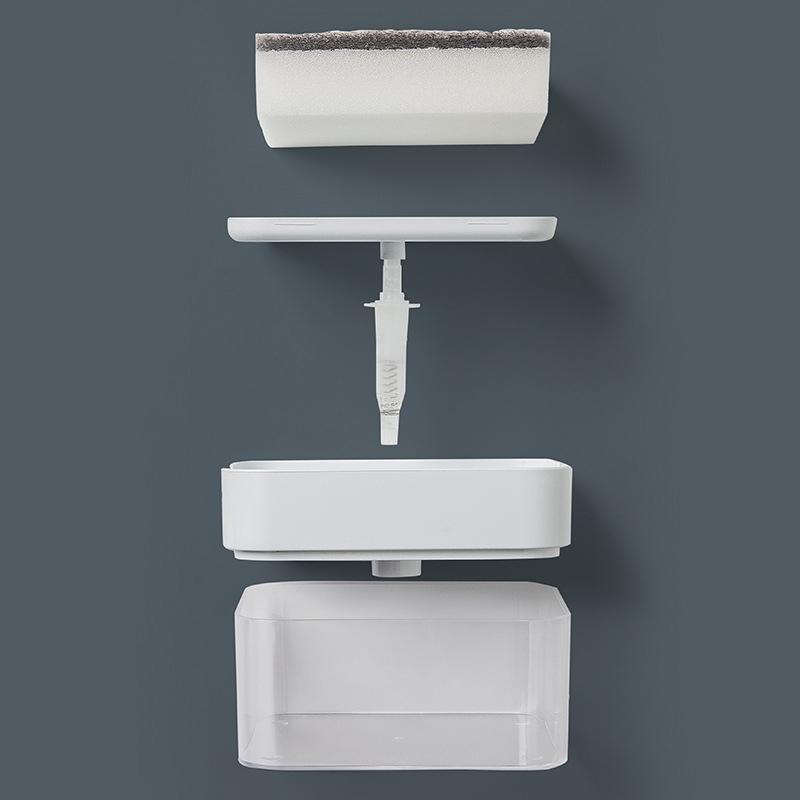 Kitchen Sink Sponge Caddy Soap Dispenser Dish Washing Sink Soap Dispenser
