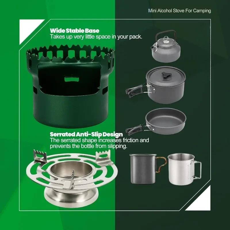 Camping Gear Accessories Alcohol Stove Outdoor Furnace Portable Mini Barbecue Camp Cooking Supplies Hiking Sports Equipment