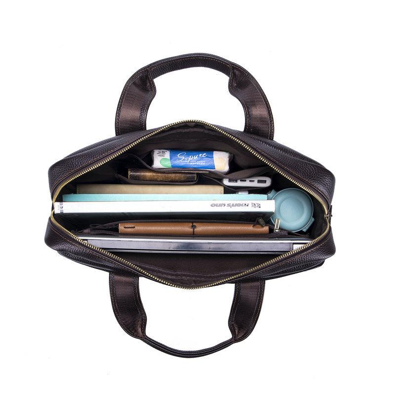 2026 Business Genuine Leather Briefcase for Men, Top Grain Leather Handheld Business Bag, Travel Commute Laptop Office Bag