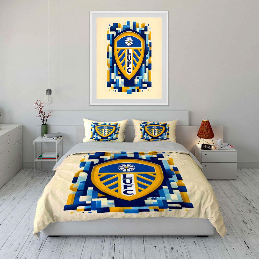 Leeds United crest pattern. Bedding sets Duvet cover sets Duvet covers Pillowcases(1*Duvet Cover 2*Pillowcases without duvet insert)