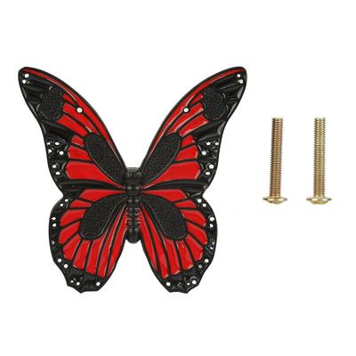 Schubladengriff Küchenschrankknöpfe Schrank Kleiderschrankgriff (Schmetterlingsform) Schwarz Rot