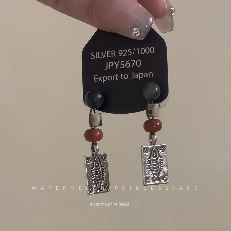 

Female Cheongsam Chinese Fad Original Design Earrings S925 Ear Needle-To Ear Holes