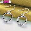 925 Sterling Silver Hollow Heart Drop Earrings Jewelry