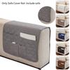 Solid Color Pocket Sofa Armrest Cover Dustproof Sofa Side Slipcover Four Season Universal Armrest Storage Bag for Living Room
