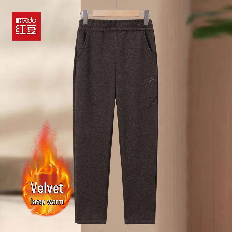Hodo Women s Mid-Aged High-Waist Fleece Straight-Leg Pants XL