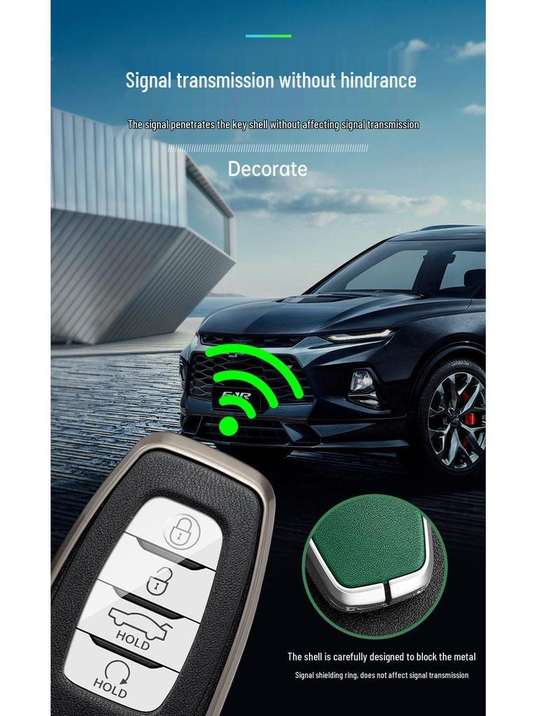 Luxurious Metal Key Case for Hongqi H9, H5, H7, HS7 - Full Protection with Shell Buckle, Fits 21 Models