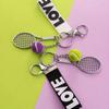 Tennis Racket Tennis Keychain Creative Sports Keyring Tennis Racket Pendant  Hanging Accessory